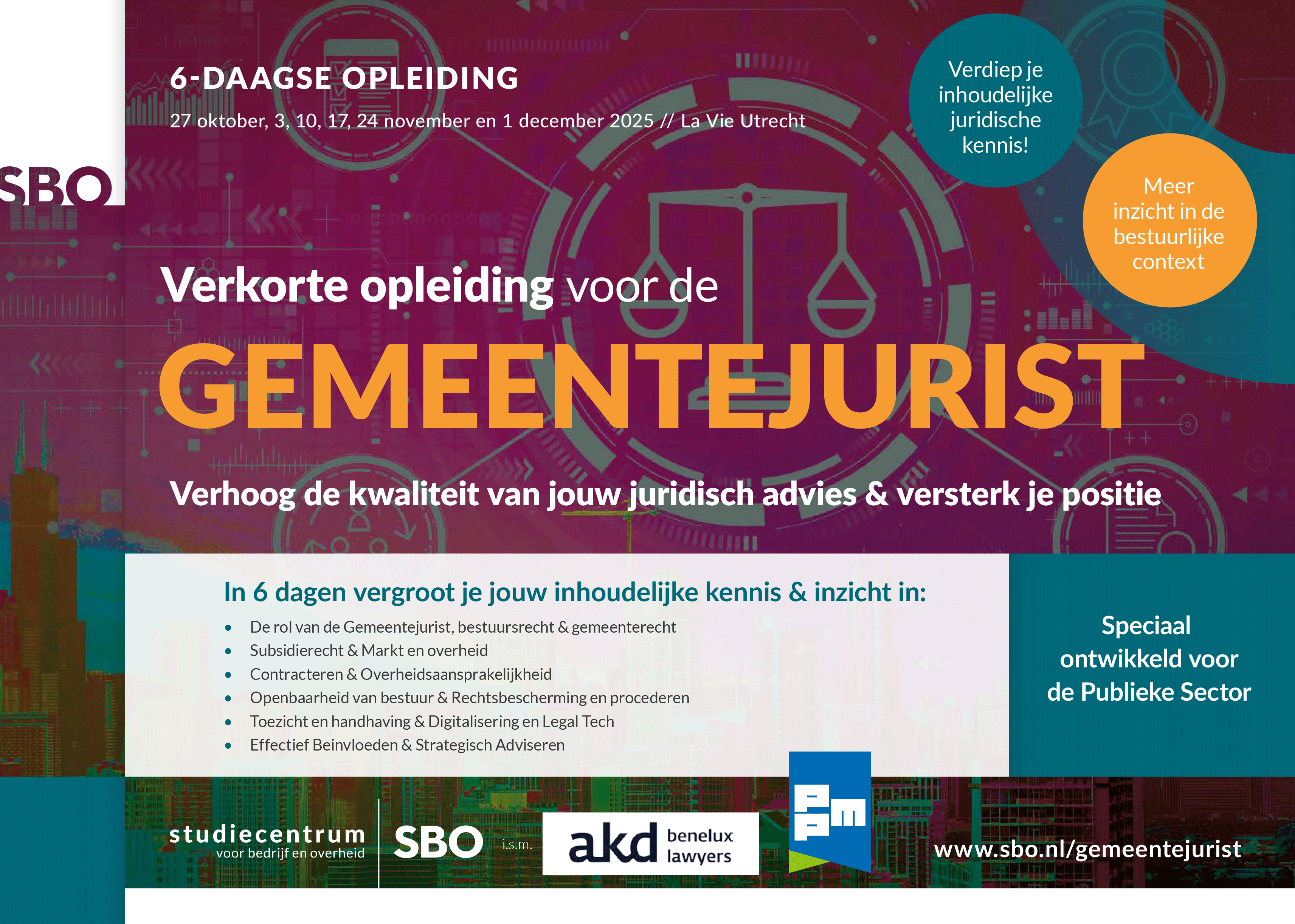 Voorkant brochure opleiding Gemeentejurist
